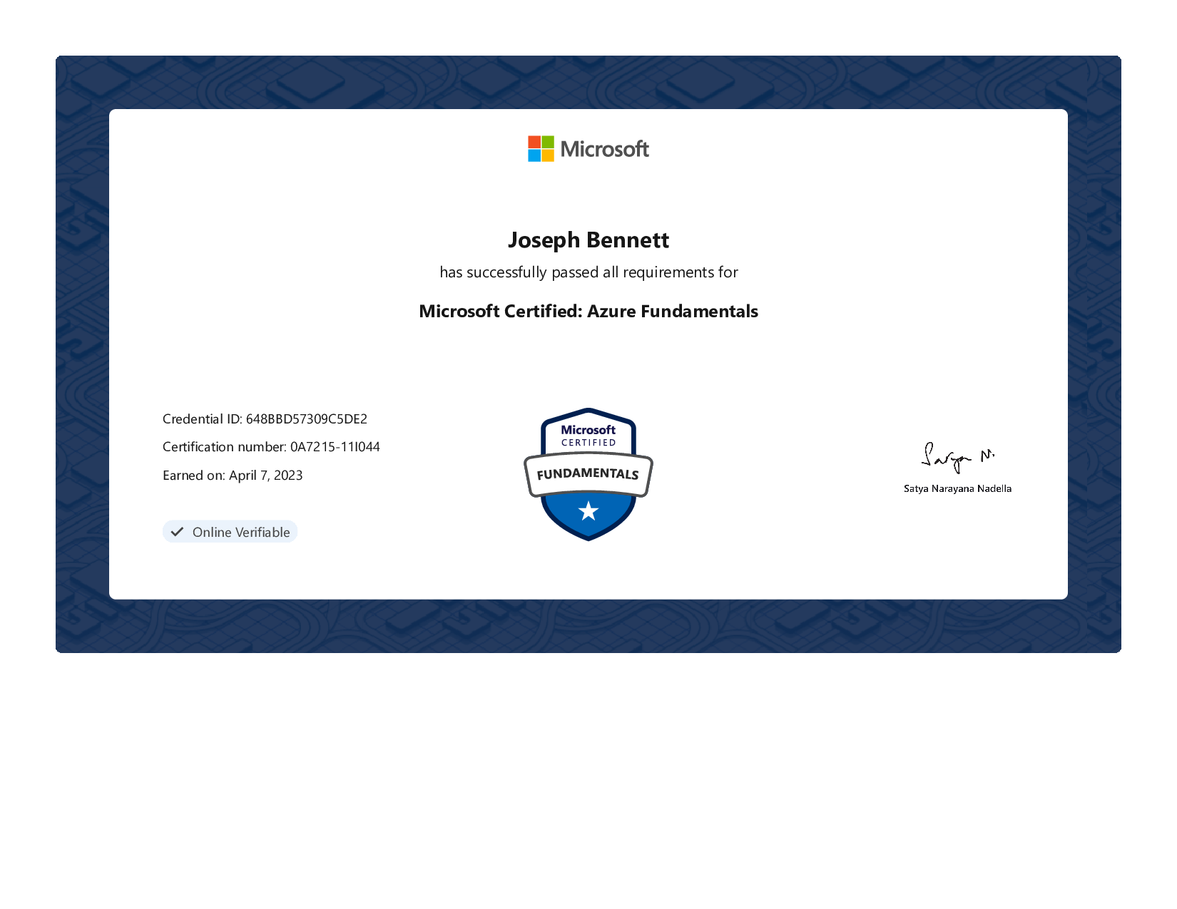 Certificate